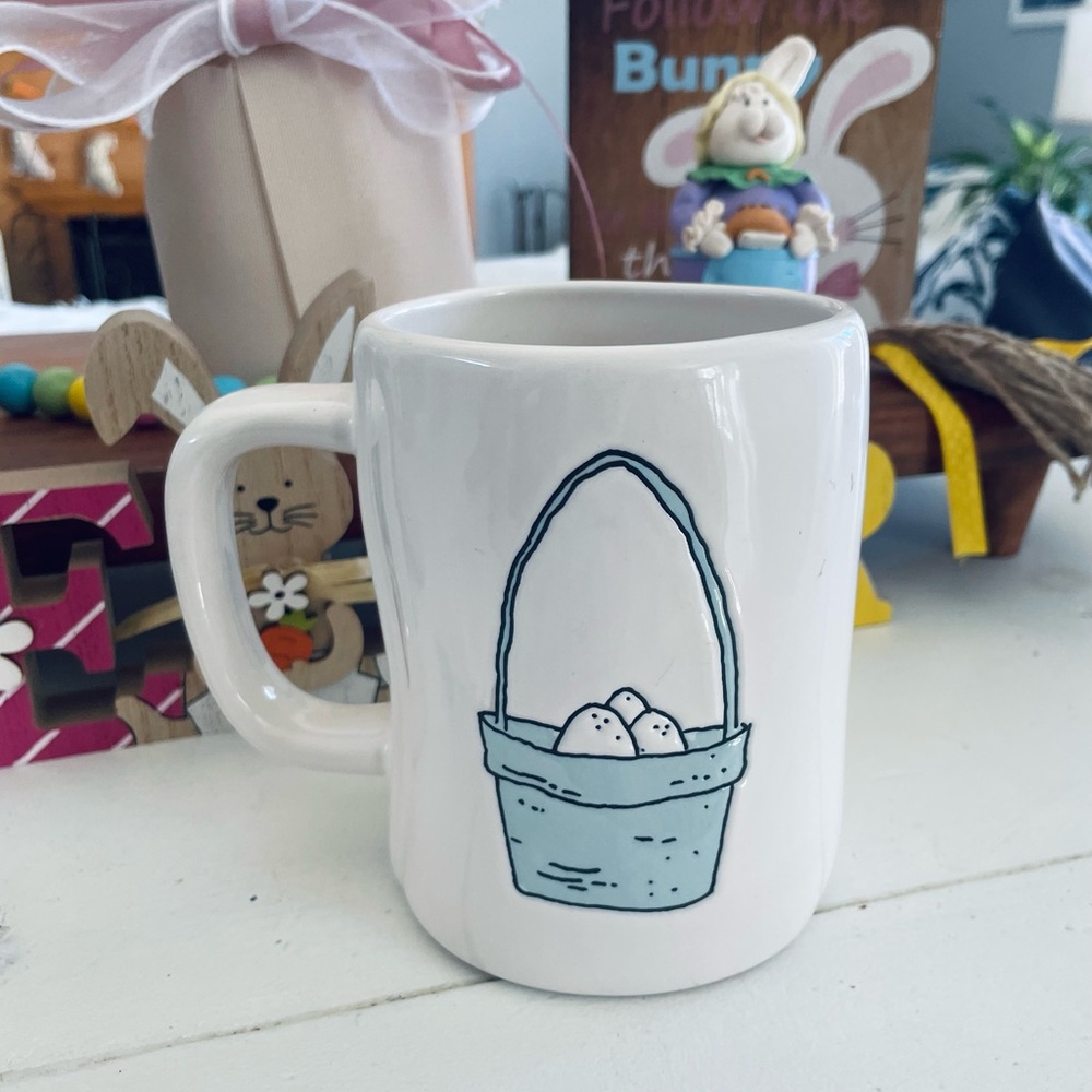 Rae Dunn Peep Peep Easter Basket 2 Sided Large Coffee Tea Mug Holiday Easter